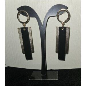 MARK Gold Plated and Black Stud Earrings